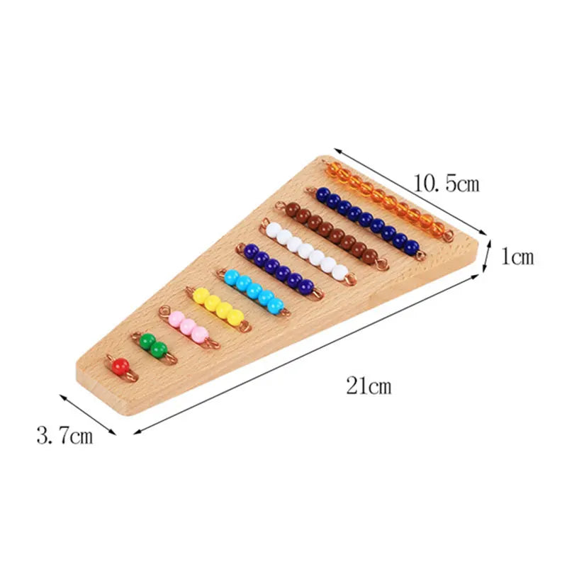 Montessori Números 1-9 | Juguete educativo internacional que combina cuentas de colores y tablero numérico para enseñar matemáticas básicas. Ideal para desarrollar habilidades de conteo, coordinación y aprendizaje prác