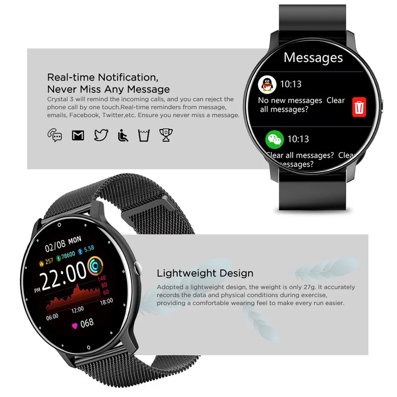 Elegancia y tecnología en tu muñeca
El Smartwatch LIGE 2025 para Mujer combina diseño moderno y pantalla táctil completa con funciones deportivas y de salud. Compatible con Android e iOS, es resistente al agua IP67 y perf