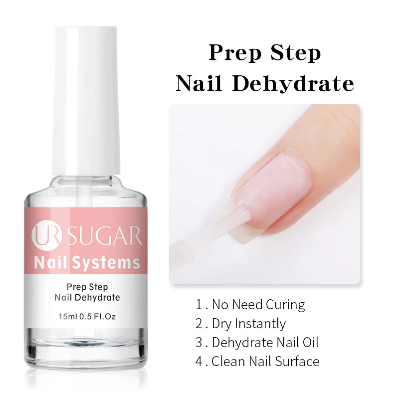 UR SUGAR Nail Dehydrate Oil 15ml | Preparador de uñas profesional que elimina grasa y humedad, mejorando la adhesión de acrílicos, polygel y esmaltes. Evita levantamientos y prolonga la duración de tu manicura.