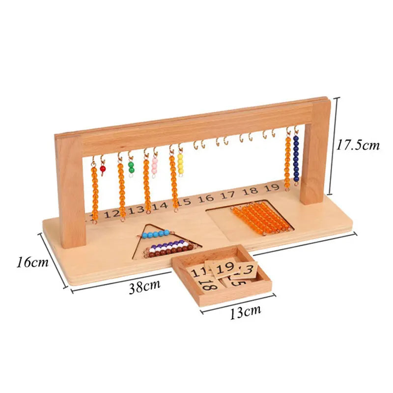 Montessori Números 1-9 | Juguete educativo internacional que combina cuentas de colores y tablero numérico para enseñar matemáticas básicas. Ideal para desarrollar habilidades de conteo, coordinación y aprendizaje prác
