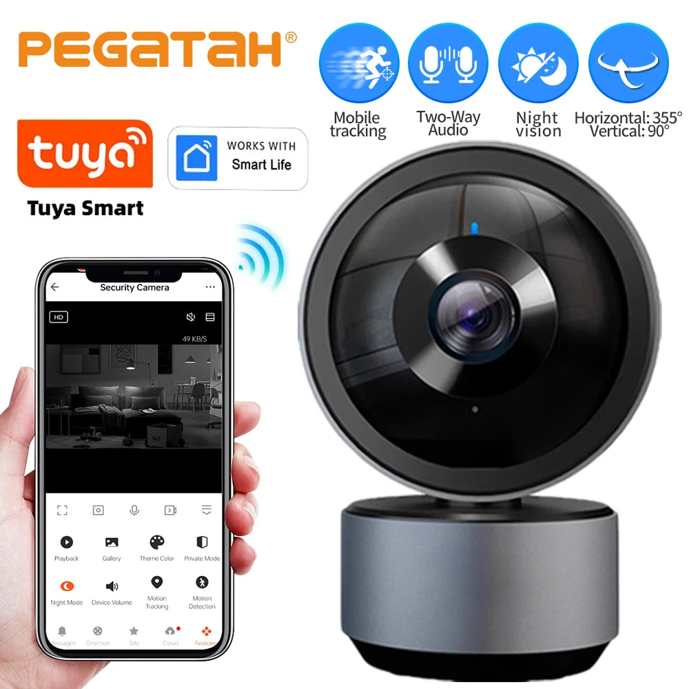 ¡Eleva la seguridad de tu hogar a un nivel superior con la nueva cámara IP Tuya de 5MP! Con alta resolución, audio bidireccional, seguimiento automático y visibilidad nocturna avanzada