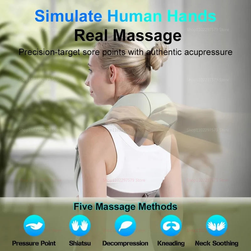 Masajeador de Cuello para Alivio del Dolor – Masaje Profundo con Calor¡Despídete del dolor y la tensión muscular con el Masajeador de Cuello para Alivio del Dolor! Diseñado para ofrecer una terapia de masaje profundo.