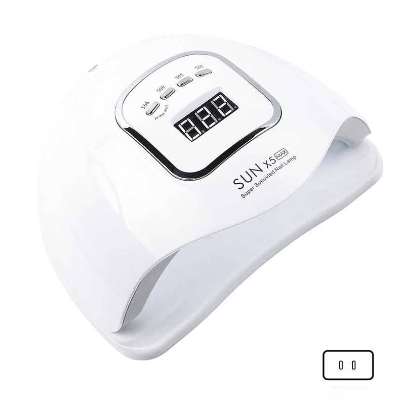 La lámpara SUNX5Max 150W UV LED es la herramienta perfecta para un secado rápido y profesional de uñas en gel. Con 45 LEDs de alta potencia, garantiza un acabado uniforme, brillante y duradero,