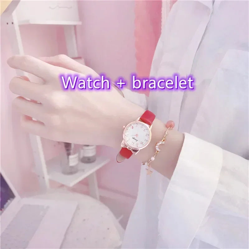 Nuevo reloj de moda para niños con esfera digital, reloj de cuarzo con correa de cuero, reloj de regalo para niñas (sin caja)