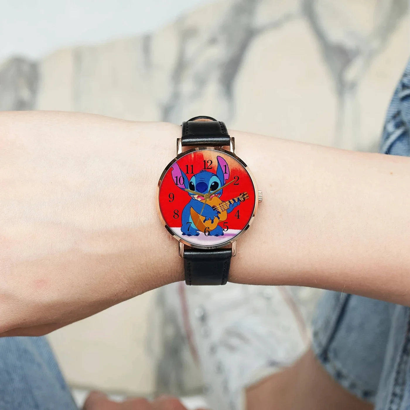 Reloj de moda Disney Stitch Mickey Mouse, Super Héroes favoritos. Análogo.