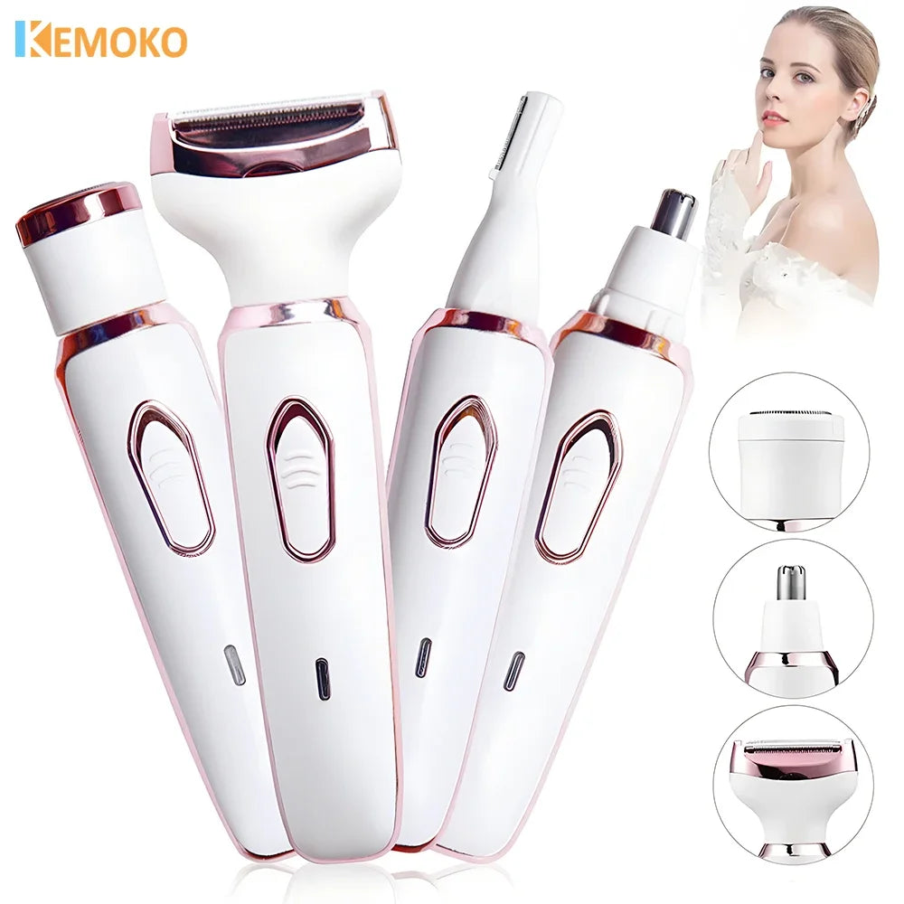 Depiladora 4 en 1 Recargable e Indolora ✨
Disfruta de una piel suave y perfecta con esta afeitadora multifuncional para mujeres, diseñada para cuidar cada parte de tu cuerpo de manera cómoda y segura.