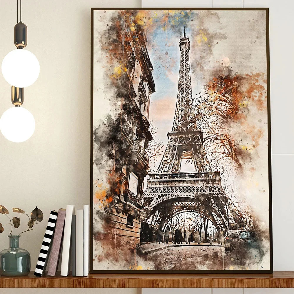 “Lienzo Decorativo de Edificios Famosos del Mundo | Pintura Escénica de Ciudad y Paisaje Urbano, Impresión en Póster para Pared, Arte Moderno para Sala de Estar y Hogar.”