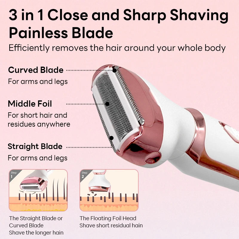 Depiladora 4 en 1 Recargable e Indolora ✨
Disfruta de una piel suave y perfecta con esta afeitadora multifuncional para mujeres, diseñada para cuidar cada parte de tu cuerpo de manera cómoda y segura.