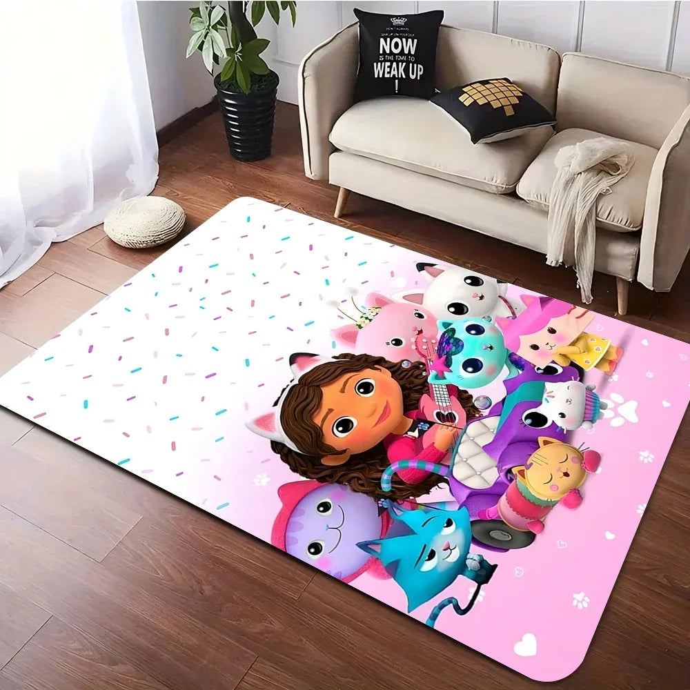 Alfombra Disney MINISO Casa de muñecas Gabbys para dormitorio, sala de estar, juego infantil, distintos tamaños.