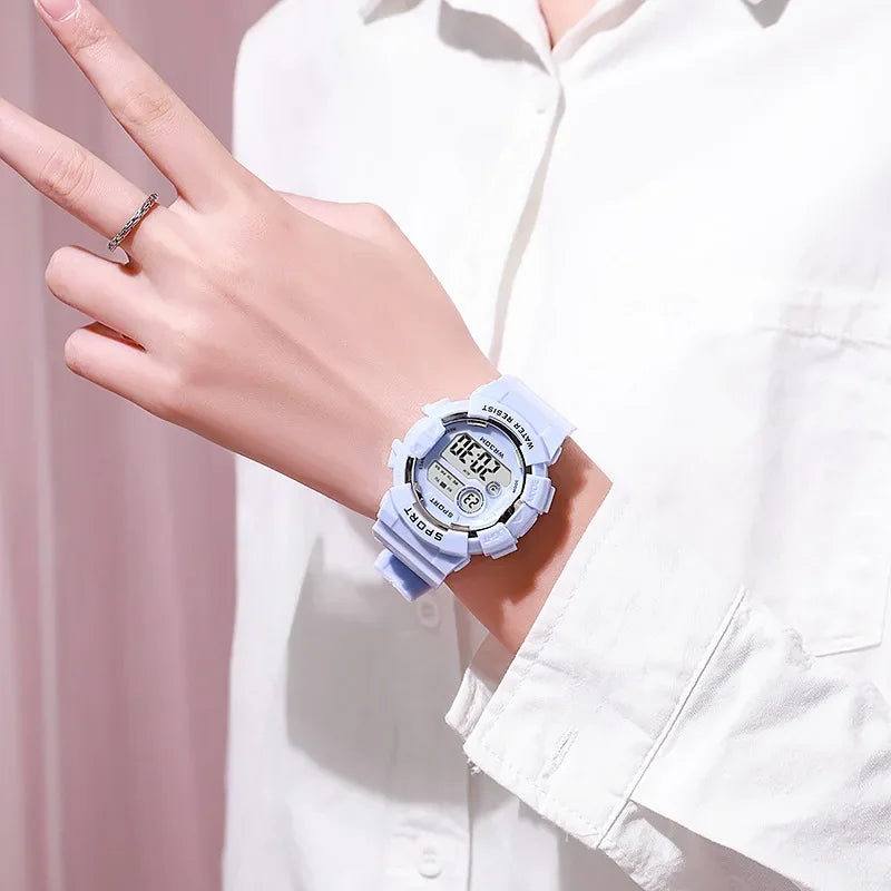 Relojes digitales LED Luminoso de moda para niños y niñas, estudiantes, reloj deportivo con alarma.