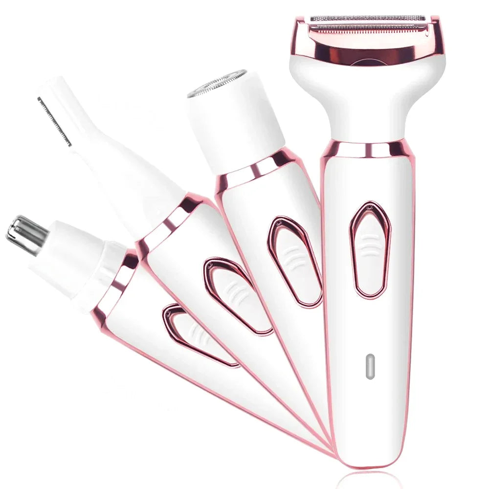 Depiladora 4 en 1 Recargable e Indolora ✨
Disfruta de una piel suave y perfecta con esta afeitadora multifuncional para mujeres, diseñada para cuidar cada parte de tu cuerpo de manera cómoda y segura.