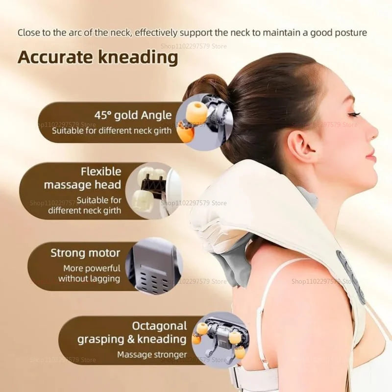 Masajeador de Cuello para Alivio del Dolor – Masaje Profundo con Calor¡Despídete del dolor y la tensión muscular con el Masajeador de Cuello para Alivio del Dolor! Diseñado para ofrecer una terapia de masaje profundo.