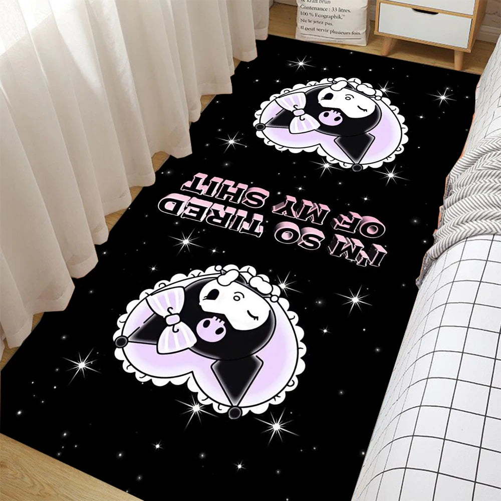 Alfombra de animación Disney MINISO Sanrio Kuromi para el hogar, sala de estar, dormitorio, sofá.