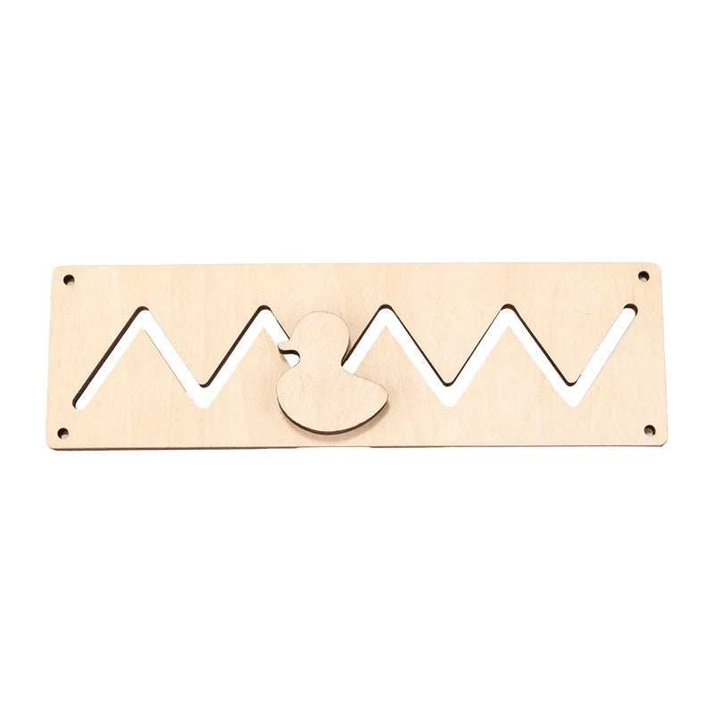 Tablero Montessori Busy Board DIY | Juguete educativo de madera con accesorios sensoriales que estimulan la motricidad fina, la concentración y el aprendizaje práctico. Ideal para que los niños jueguen, exploren y desarrol