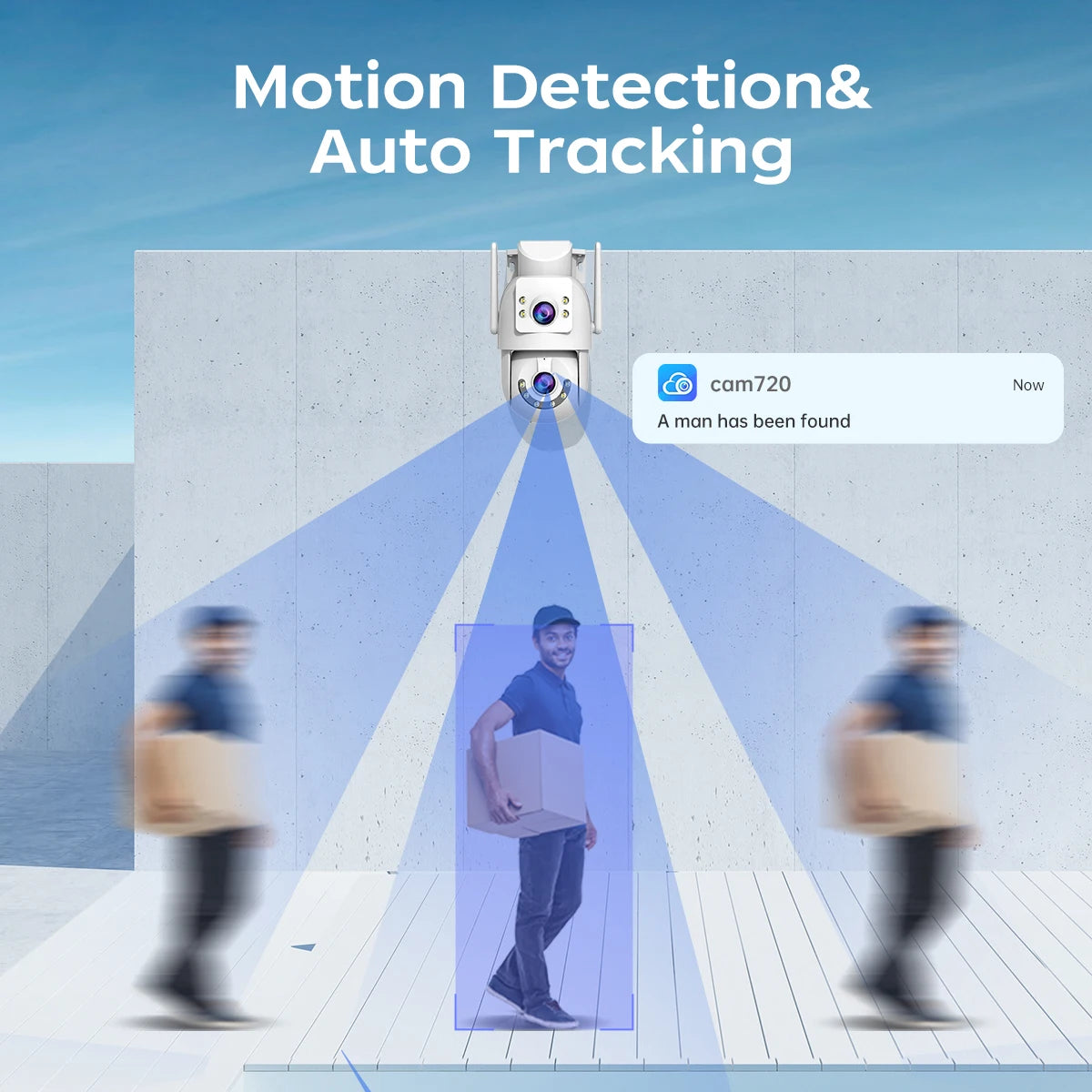 ¡Protege tu hogar o negocio con la última tecnología de vigilancia inteligente! La cámara de seguridad 4K HD PTZ WiFi con doble lente, pantalla dual, y seguimiento automático te ofrece una protección avanzada.