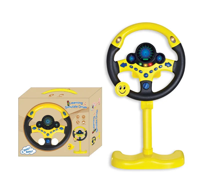 Volante de Conducción Eléctrico para Niños | Juguete educativo con luces y sonidos realistas que simula la experiencia de manejar. Portátil, divertido y perfecto como regalo para pequeños copilotos, estimulando la imagin
