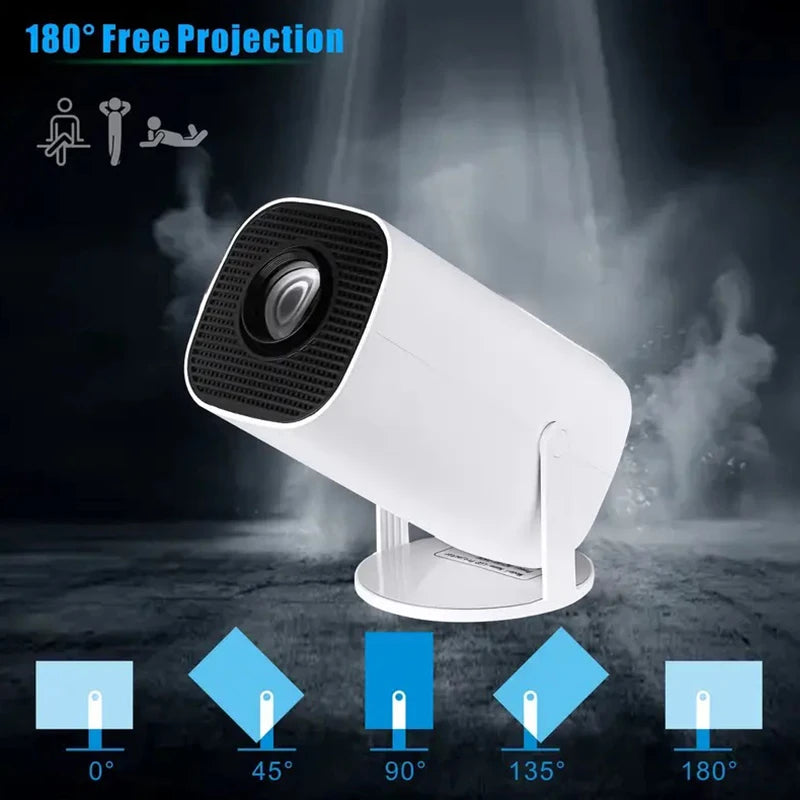 Fácil de conectar, El nuevo Proyector Android 11 WiFi 6 2025, incorpora Bluetooth 5.0.Compatible con 1080P, video 4K, proyector de películas portátil para exteriores con Bluetooth 5.0