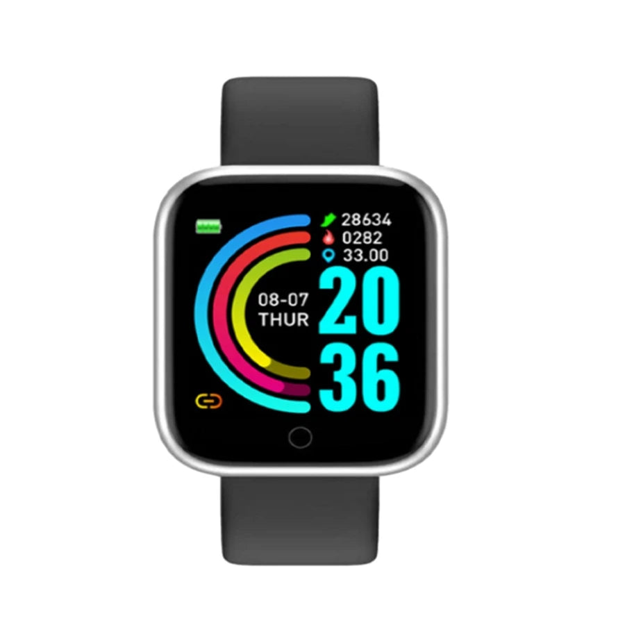 Reloj inteligente Y68 D20 con control de música, recordatorio de mensajes, calorías, distancia y monitor de actividad física para hombres y mujeres, reloj inteligente para niños y mujeres, reloj con alarma.