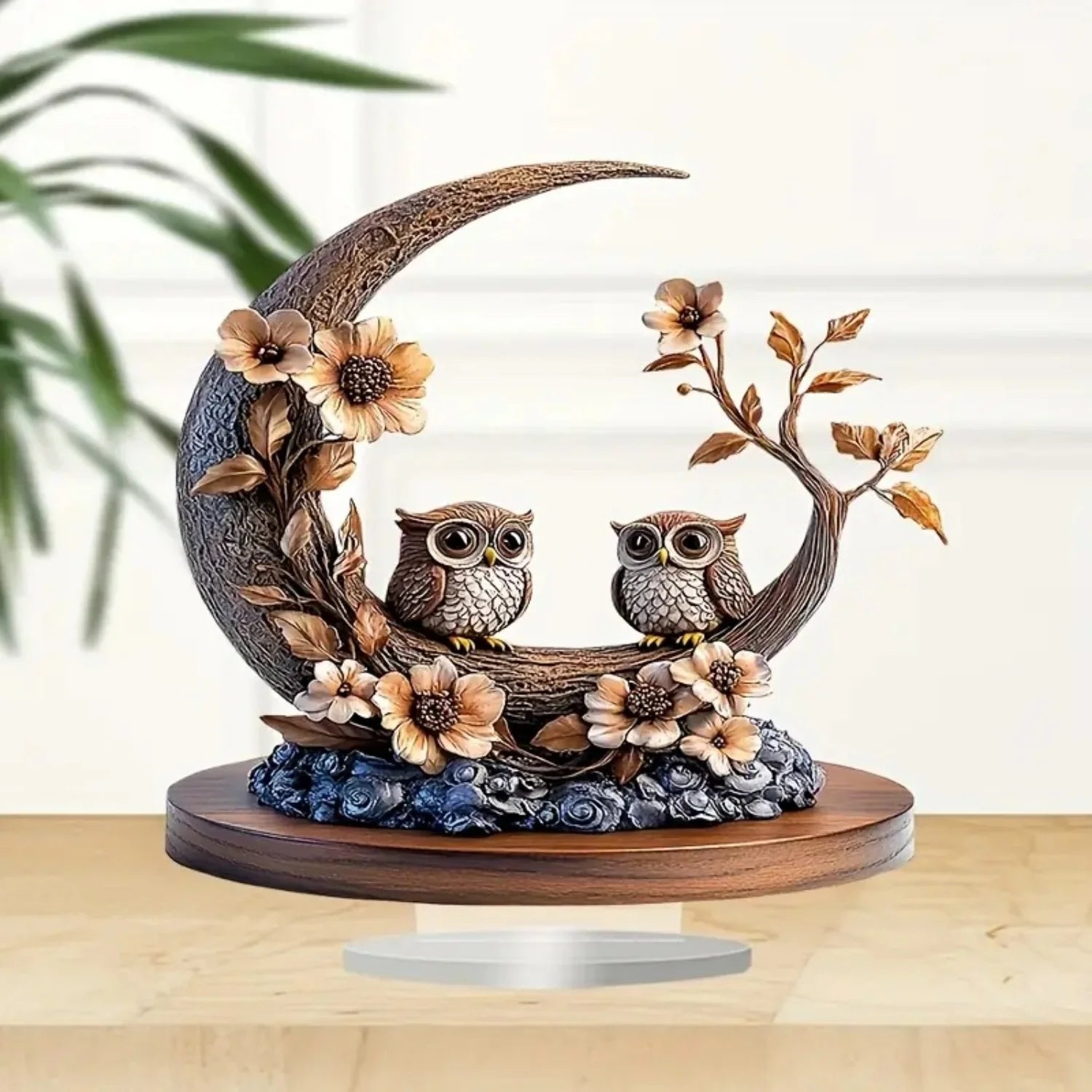 “Figura Acrílica 2D de Búho sobre Rama | Adorno Decorativo para Escritorio, Hogar, Estudio u Oficina. Perfecta para Exhibidores, Mesas y Como Regalo Original.”