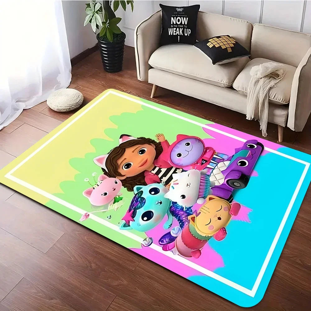 Alfombra Disney MINISO Casa de muñecas Gabbys para dormitorio, sala de estar, juego infantil, distintos tamaños.