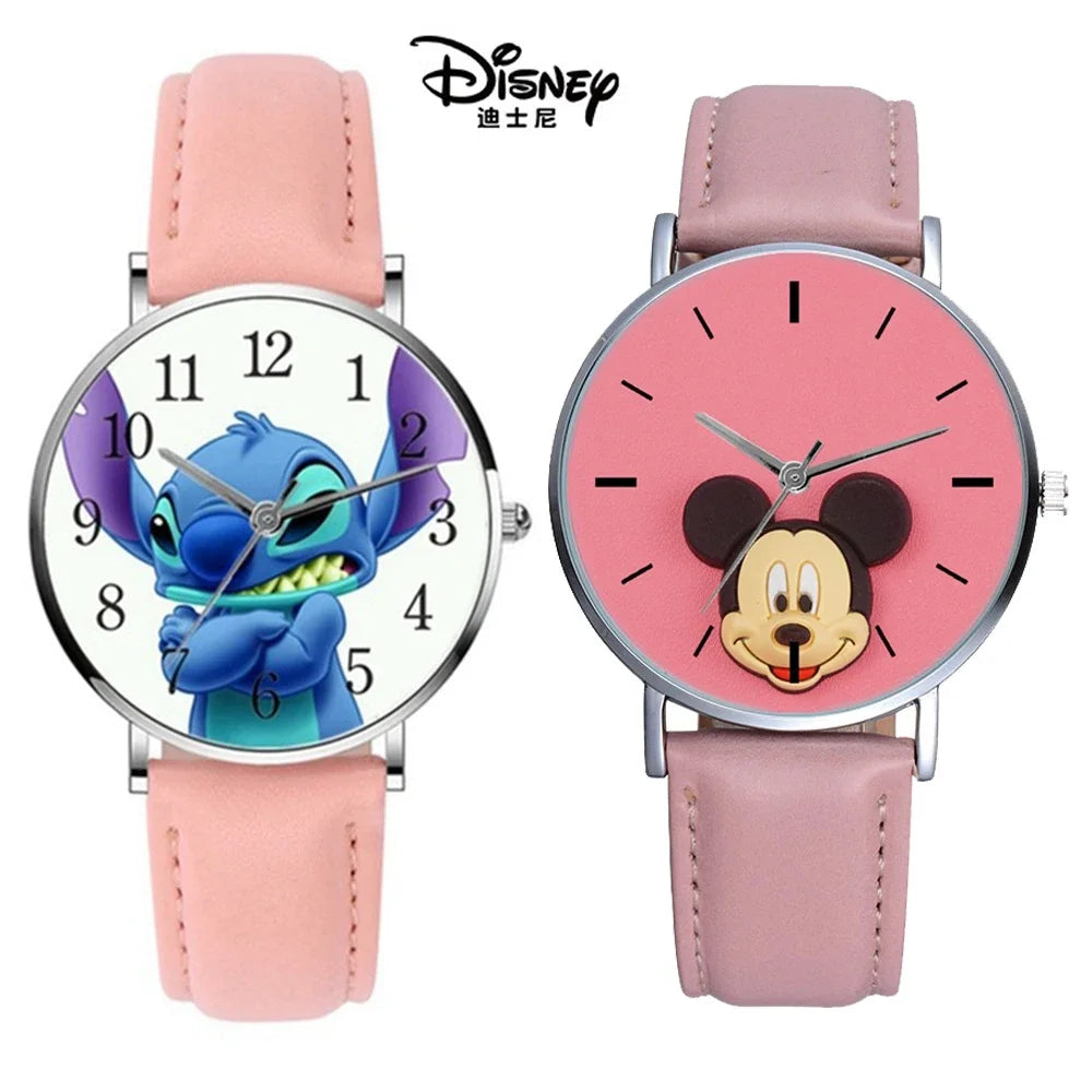 Reloj de moda Disney Stitch Mickey Mouse, Super Héroes favoritos. Análogo.