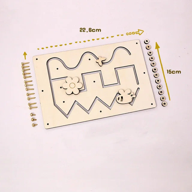 Busy Board de Madera Montessori | Tablero sensorial diseñado para estimular la curiosidad, la coordinación y las habilidades cognitivas de los niños. Un juguete educativo seguro y divertido que favorece el aprendizaje prá