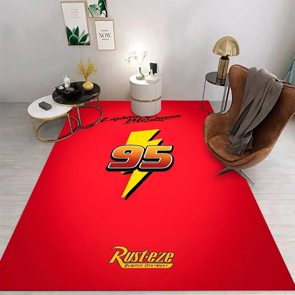 Alfombra de Disney MINISO Rayo McQueen para el hogar, sala de estar, dormitorio infantil, sofá, felpudo, regalo para niños.