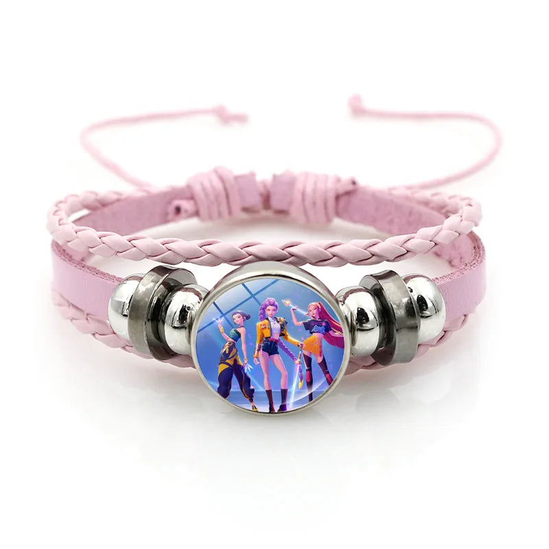 Collar y Pulsera Anime K-Pop Demon Hunters | Juego de accesorios con diseño de corazón, ideal para niñas y mujeres fanáticas del K-Pop. Perfecto para completar tu look, regalar o coleccionar, combinando estilo moderno y d