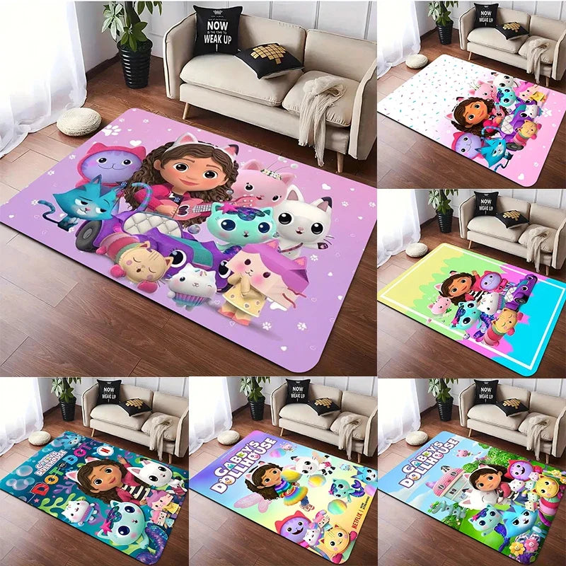 Alfombra Disney MINISO Casa de muñecas Gabbys para dormitorio, sala de estar, juego infantil, distintos tamaños.