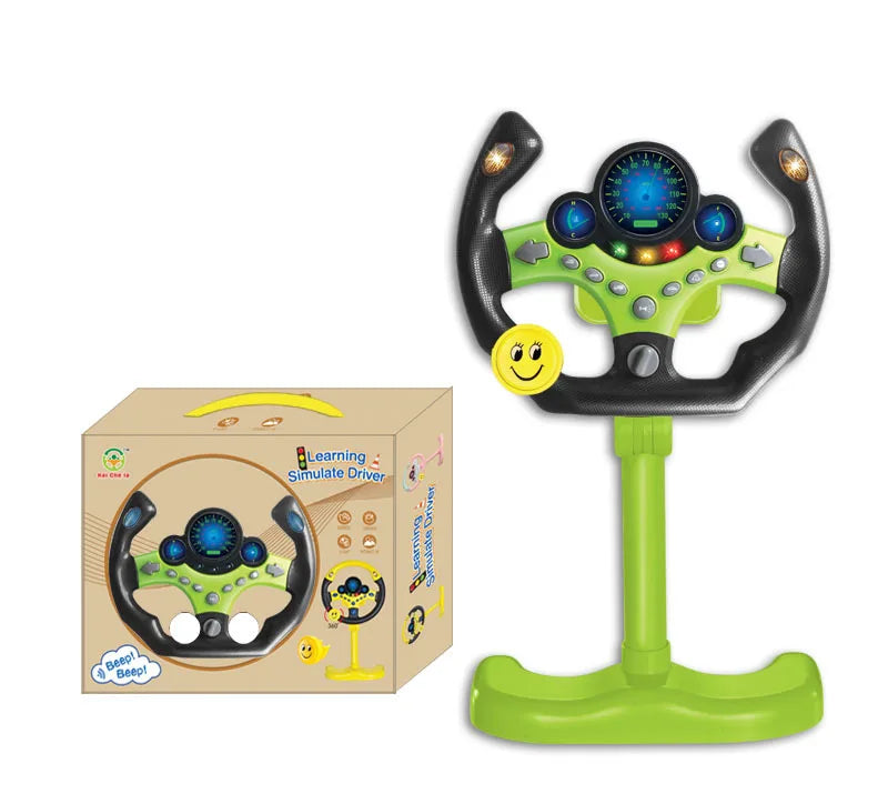 Volante de Conducción Eléctrico para Niños | Juguete educativo con luces y sonidos realistas que simula la experiencia de manejar. Portátil, divertido y perfecto como regalo para pequeños copilotos, estimulando la imagin