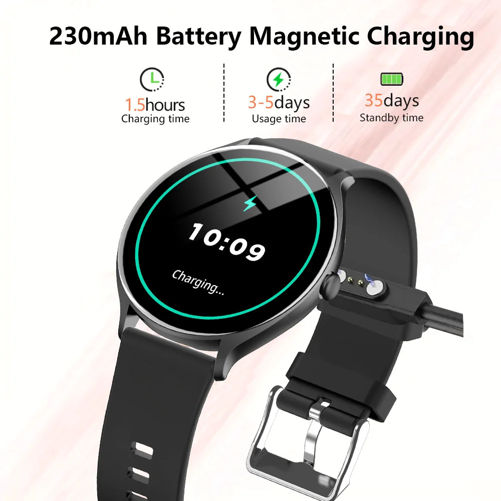 Rendimiento y estilo en un solo relojEl Smartwatch LAXASFIT 2025 combina deporte, salud y conectividad en un diseño resistente al agua IP68. Con llamadas Bluetooth y compatible con Android e iOS.