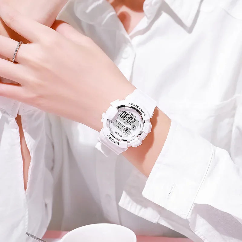 Relojes digitales LED Luminoso de moda para niños y niñas, estudiantes, reloj deportivo con alarma.