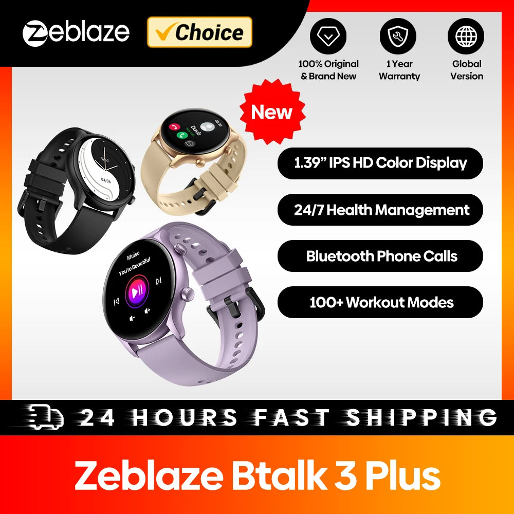Conexión y estilo en tu muñeca
El Zeblaze Btalk 3 Plus cuenta con pantalla HD de 1.39”, llamadas por voz y monitoreo deportivo completo. Un smartwatch elegante y funcional, ideal para hombres y mujeres.