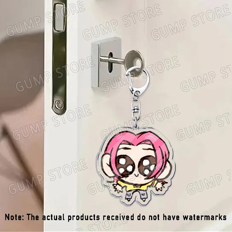 Llavero K-Pop Demon Hunters | Accesorio divertido y coleccionable con personajes Huntrix, Saja, Rumi, Zoey, Jinu y Derpy Tiger. Ideal como regalo, adorno para mochilas o llaves, perfecto para fans que quieren mostrar su estil
