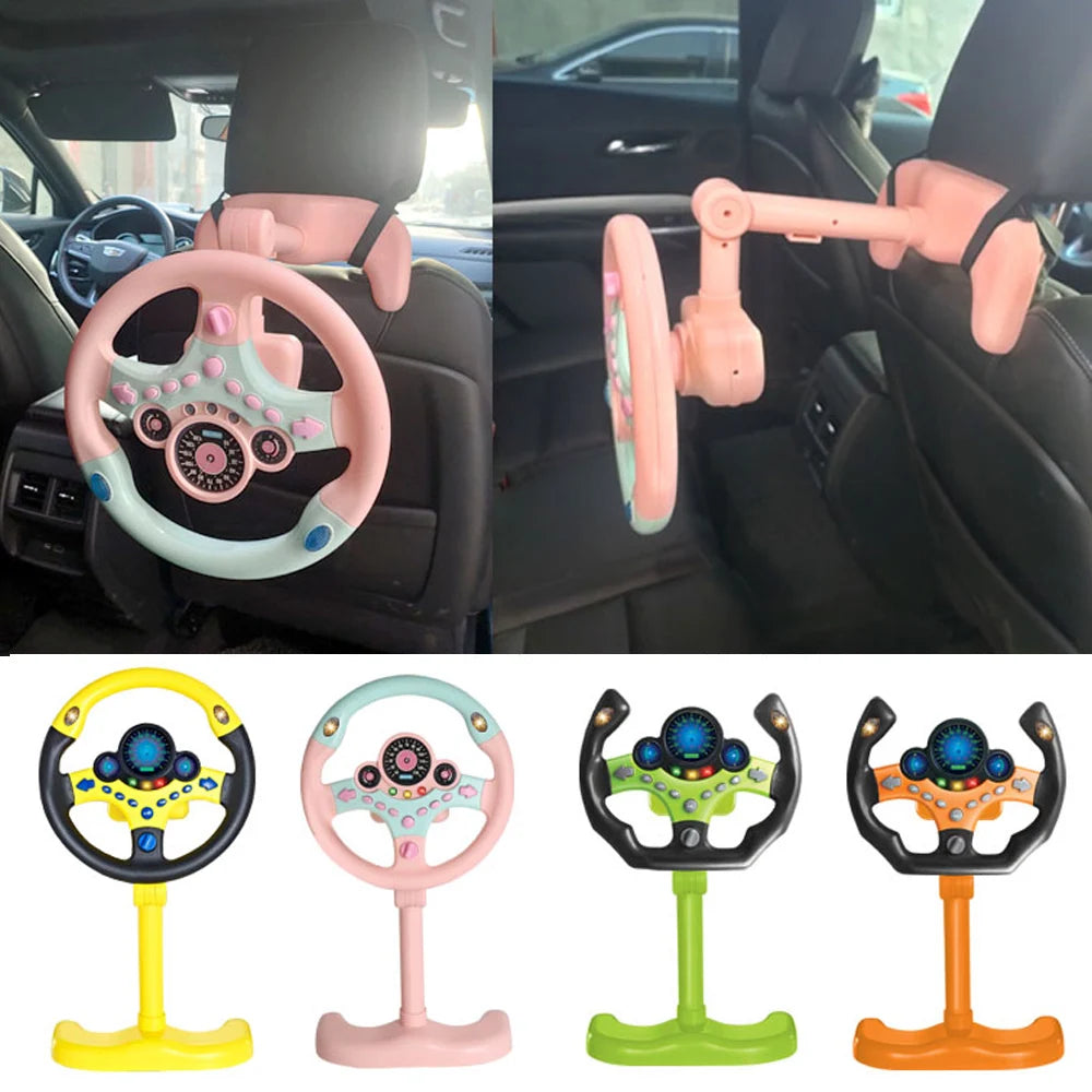 Volante de Conducción Eléctrico para Niños | Juguete educativo con luces y sonidos realistas que simula la experiencia de manejar. Portátil, divertido y perfecto como regalo para pequeños copilotos, estimulando la imagin