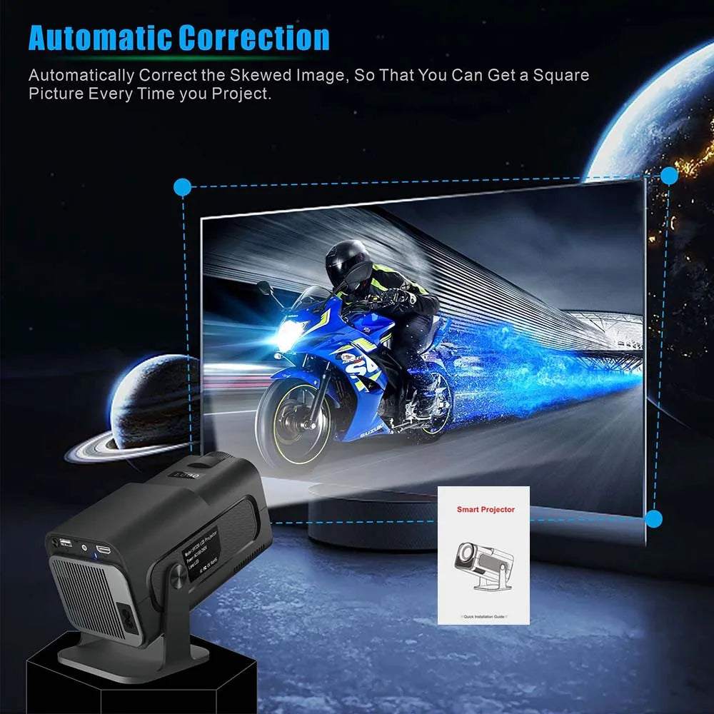 Disfruta tus películas y series favoritas desde cualquier ángulo con el Proyector Portátil 4K HD 1080P Nativo (2025). Con WiFi dual y sistema Android integrado, tendrás entretenimiento ilimitado en la palma de tu mano.