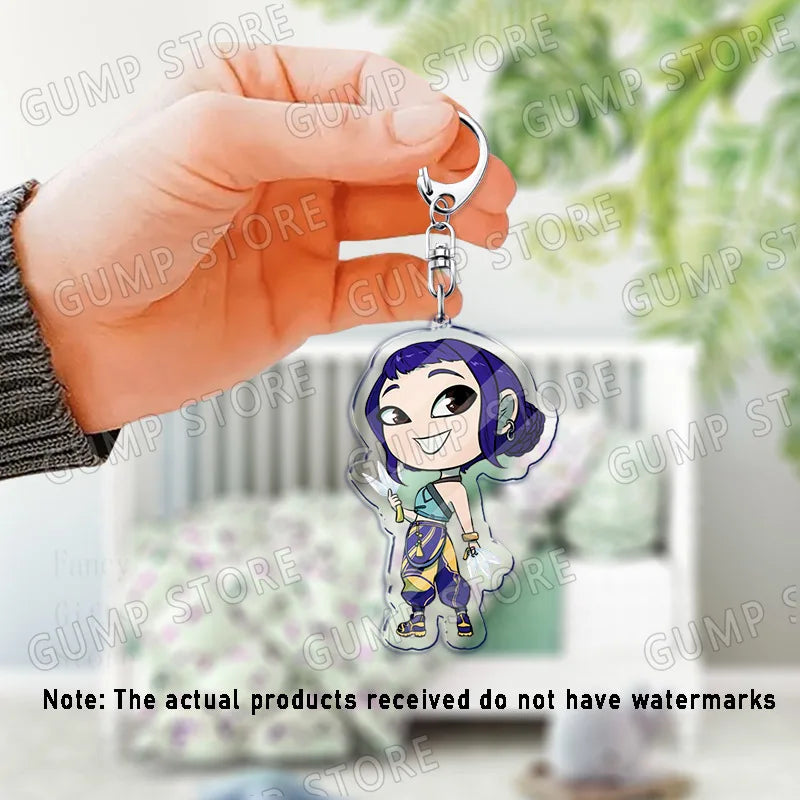 Llavero K-Pop Demon Hunters | Accesorio divertido y coleccionable con personajes Huntrix, Saja, Rumi, Zoey, Jinu y Derpy Tiger. Ideal como regalo, adorno para mochilas o llaves, perfecto para fans que quieren mostrar su estil