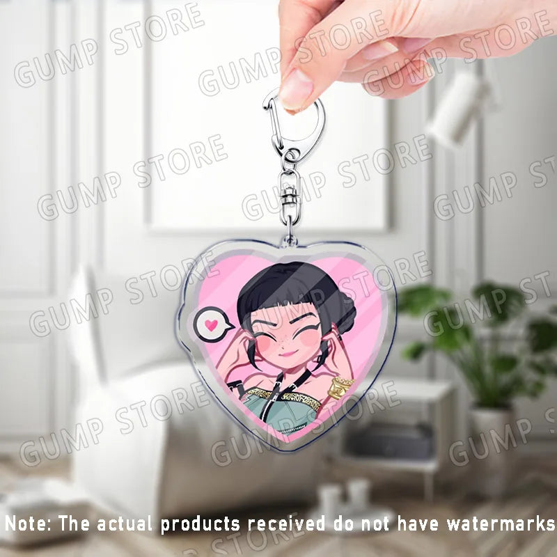 Llavero K-Pop Demon Hunters | Accesorio divertido y coleccionable con personajes Huntrix, Saja, Rumi, Zoey, Jinu y Derpy Tiger. Ideal como regalo, adorno para mochilas o llaves, perfecto para fans que quieren mostrar su estil