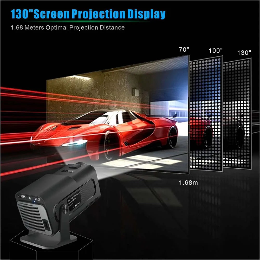 Disfruta tus películas y series favoritas desde cualquier ángulo con el Proyector Portátil 4K HD 1080P Nativo (2025). Con WiFi dual y sistema Android integrado, tendrás entretenimiento ilimitado en la palma de tu mano.