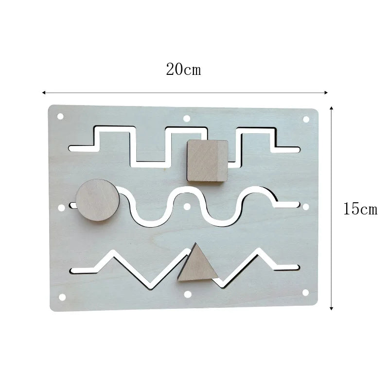Tablero Montessori Busy Board DIY | Juguete educativo de madera con accesorios sensoriales que estimulan la motricidad fina, la concentración y el aprendizaje práctico. Ideal para que los niños jueguen, exploren y desarrol
