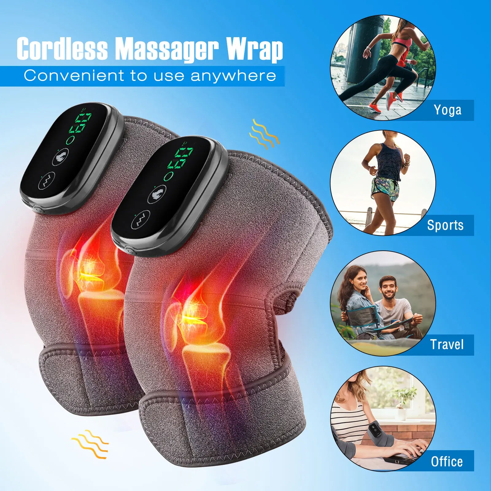 Alivio inmediato para tus articulaciones
El Masajeador Eléctrico Térmico para Rodillas, Hombros y Codos combina calor y vibración para mejorar la circulación sanguínea, reducir el dolor y relajar los músculos.