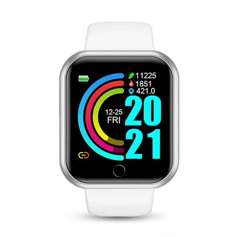 Reloj inteligente Y68 D20 con control de música, recordatorio de mensajes, calorías, distancia y monitor de actividad física para hombres y mujeres, reloj inteligente para niños y mujeres, reloj con alarma.