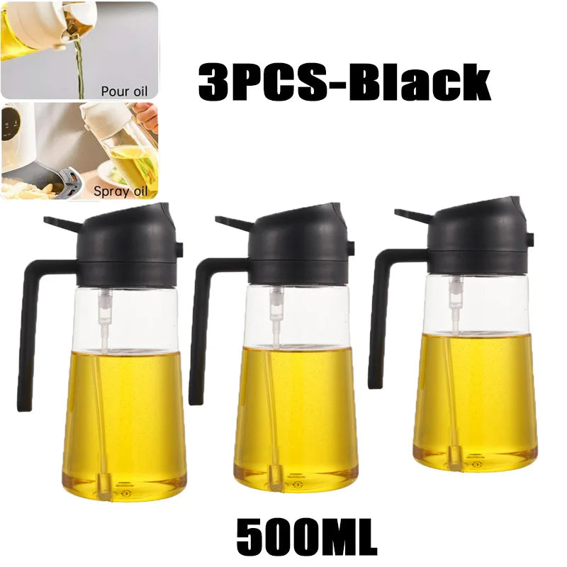 “Botella Pulverizadora de Aceite y Vinagre 200/300/500ml | Ideal para Cocina, Barbacoa y Horneado, Permite Rociar Aceite de Oliva y Otros Líquidos de Forma Uniforme, Incluye Cepillo para Mayor Comodidad.”