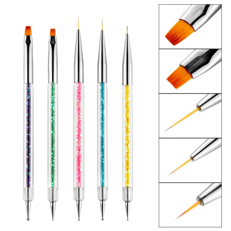 💅 Nail Art Pro en tus manos: dibuja, decora y brilla ✨. Con este set de 5 herramientas Nail Art puedes dibujar, pintar y decorar con precisión.