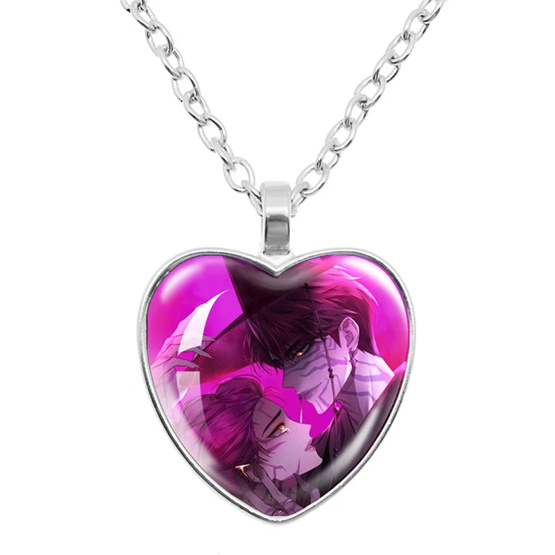 Collar y Pulsera Anime K-Pop Demon Hunters | Juego de accesorios con diseño de corazón, ideal para niñas y mujeres fanáticas del K-Pop. Perfecto para completar tu look, regalar o coleccionar, combinando estilo moderno y d