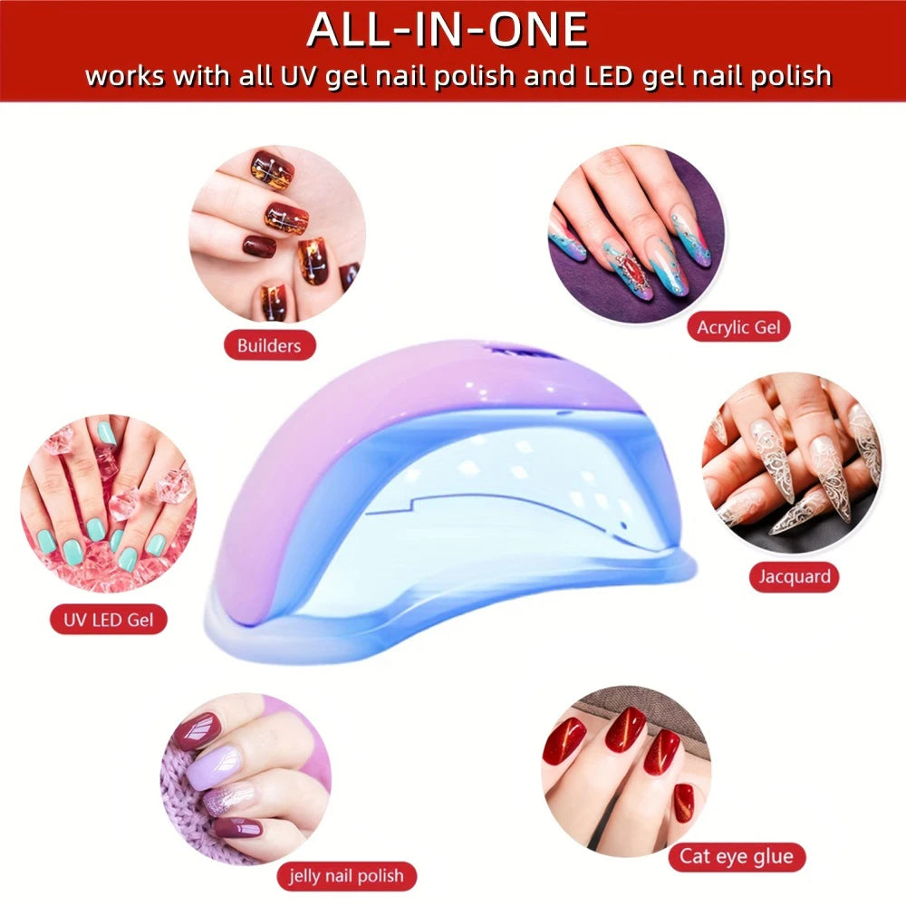 La LINMANDA SUN5 Lámpara LED UV 48W es perfecta para un secado rápido y profesional de uñas en gel. Su potente luz LED garantiza un acabado uniforme y duradero