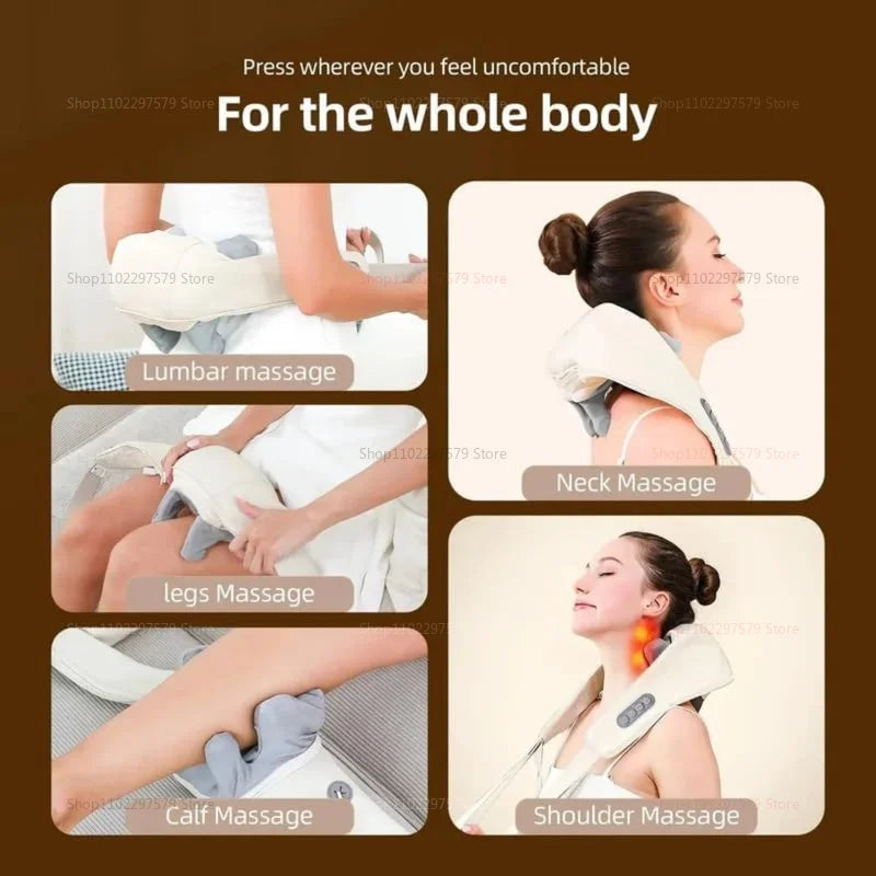 Masajeador de Cuello para Alivio del Dolor – Masaje Profundo con Calor¡Despídete del dolor y la tensión muscular con el Masajeador de Cuello para Alivio del Dolor! Diseñado para ofrecer una terapia de masaje profundo.