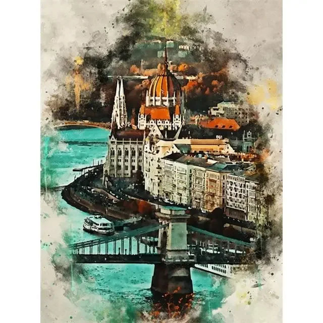 “Lienzo Decorativo de Edificios Famosos del Mundo | Pintura Escénica de Ciudad y Paisaje Urbano, Impresión en Póster para Pared, Arte Moderno para Sala de Estar y Hogar.”