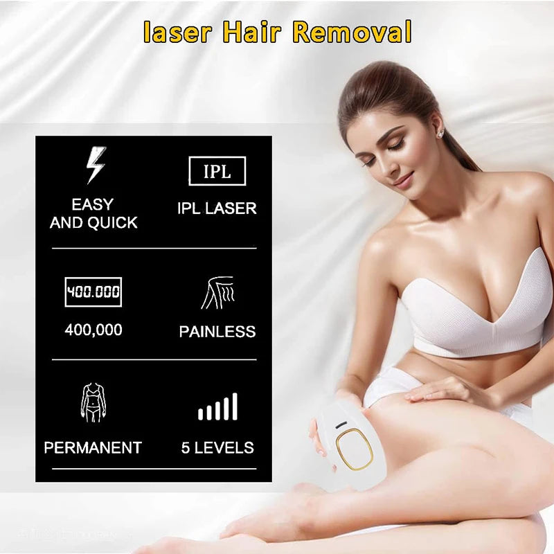 Depiladora Láser IPL 999,900 Flashes ✨
Di adiós al vello no deseado con la última tecnología IPL desde la comodidad de tu hogar. Esta depiladora de luz pulsada ofrece resultados visibles y duraderos para una piel suave