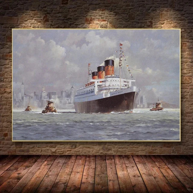 “Pintura en Lienzo de Paisaje Marino Moderno | Velero Navegando en las Olas, Impresión en Póster de Alta Calidad para decorar paredes y aportar frescura y elegancia a tu sala de estar o cualquier espacio del hogar.”
